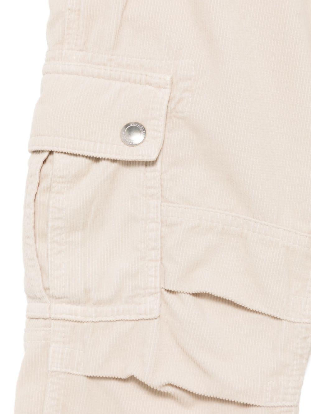 Pantaloni per bambino Brunello Cucinelli Kids beige a coste con tasche laterali B279DP102 C6233 BRUNELLO CUCINELLI KIDS 