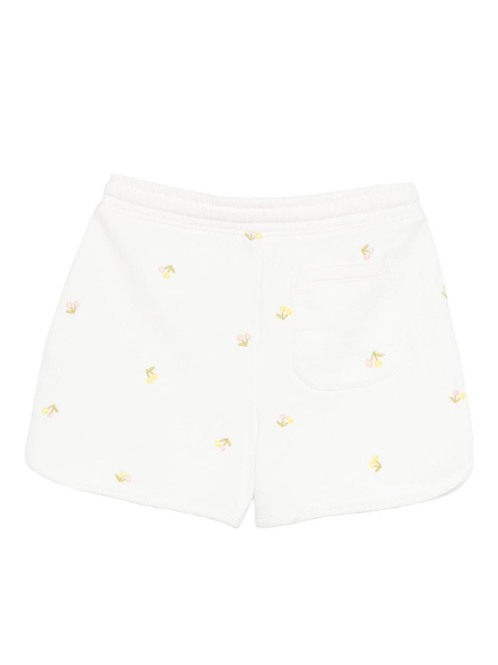 Shorts per bambina Bonpoint bianco con motivo ricamato S06GBEK00001 603 BONPOINT 
