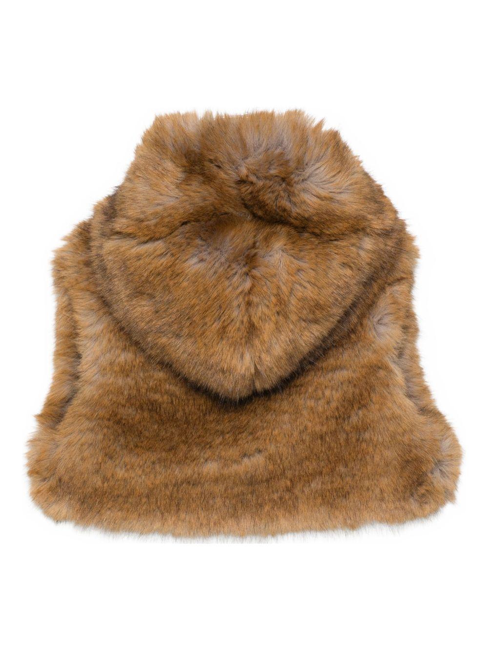 Gilet per bambina Douuod Kids marrone con cappuccio DX2Q12 H0073 118 DOUUOD 