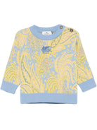 Maglione per neonato ETRO Kids azzurro con motivo Paisley GX9520 X0003 638 ETRO KIDS 