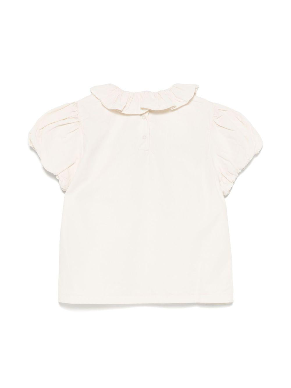 Blusa per bambina Donsje Sennie beige con dettaglio con ruches 4094100 00003 DONSJE 