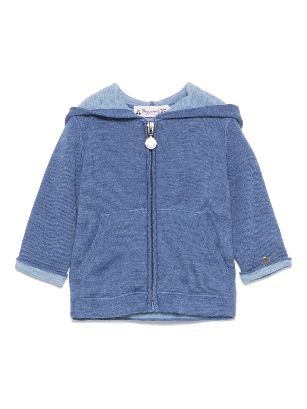 Felpa con cappuccio Alexandros per neonato Bonpoint blu con due tasche S05YCAK00005 015 BONPOINT 
