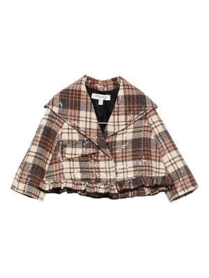 A'lapage multicoloured checked baby girl jacket