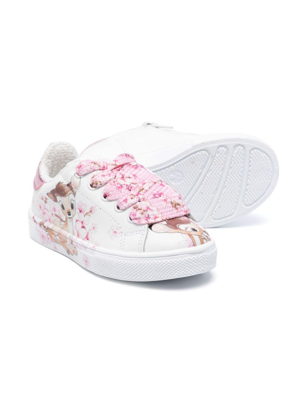 Sneakers per bambina con stampa Bambi Monnalisa x Disney bianco 8CE001 5727 9990 MONNALISA 
