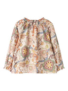 Blusa per bambina Il Gufo rosa con stampa floreale A25GCL0003C4148 680 IL GUFO 