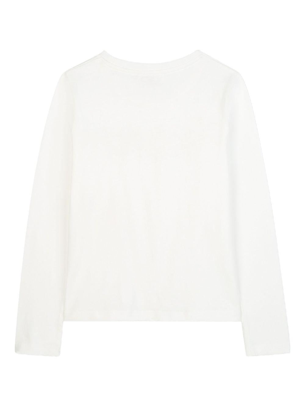 T-shirt per bambina Michael Kors Kids bianca con logo sul davanti R30491 117 MICHAEL KORS KIDS 