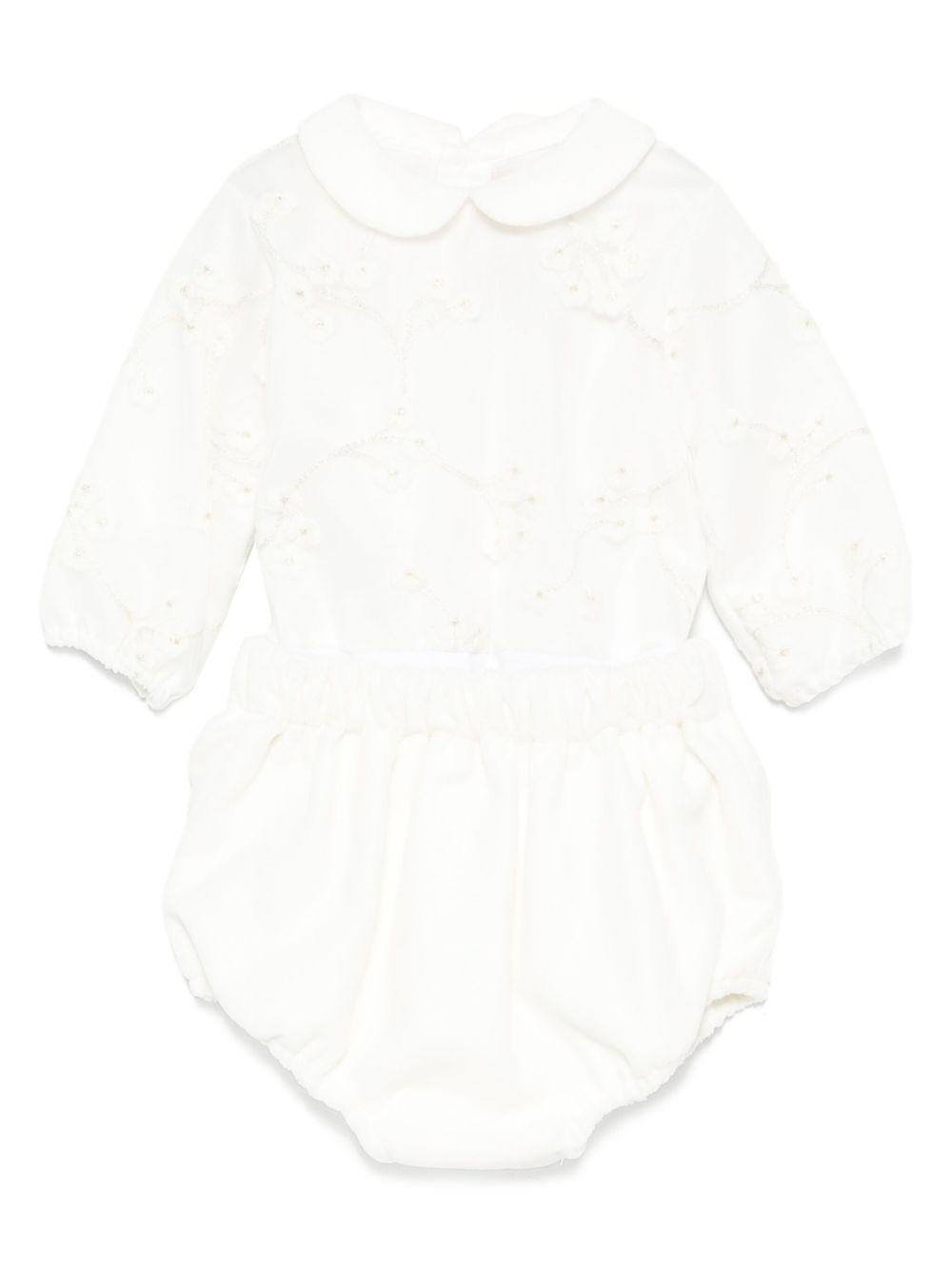 Tutina per neonata La Stupenderia bianca con colletto alla Peter Pan 1CBCT02 V02X28 LA STUPENDERIA 