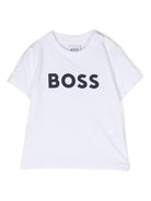 T-shirt per neonato BOSS Kidswear bianco con stampa J05P12 10P BOSS KIDS 