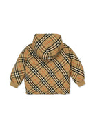 Bomber reversibile con cappuccio per bambino Burberry Kids beige con polsini elasticizzati 8092462 B9368 BURBERRY KIDS 