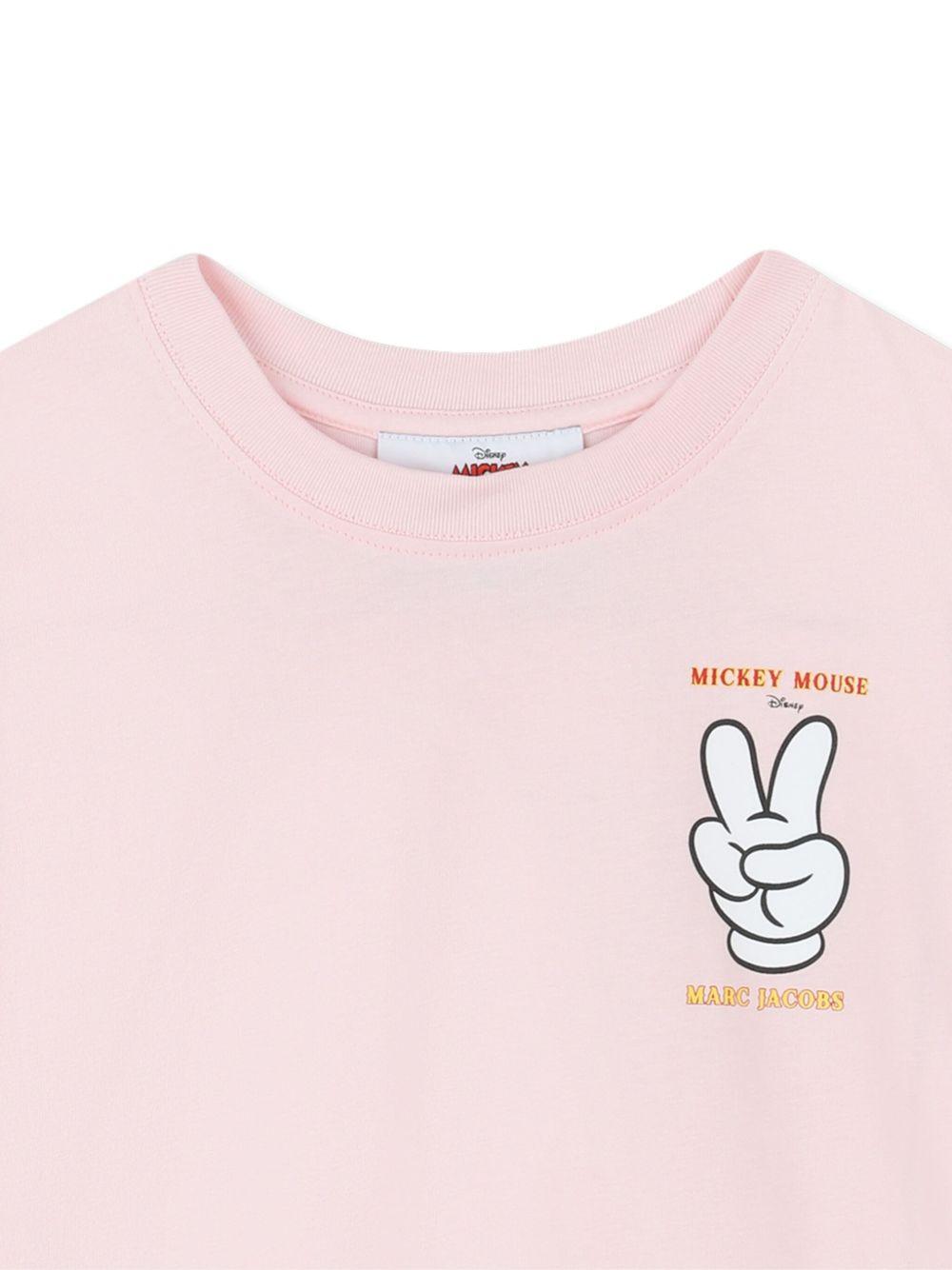 T-shirt per bambina Marc Jacobs Kids x Disney Mickey Mouse rosa con stampa W60691 475 THE MARC JACOBS KIDS 