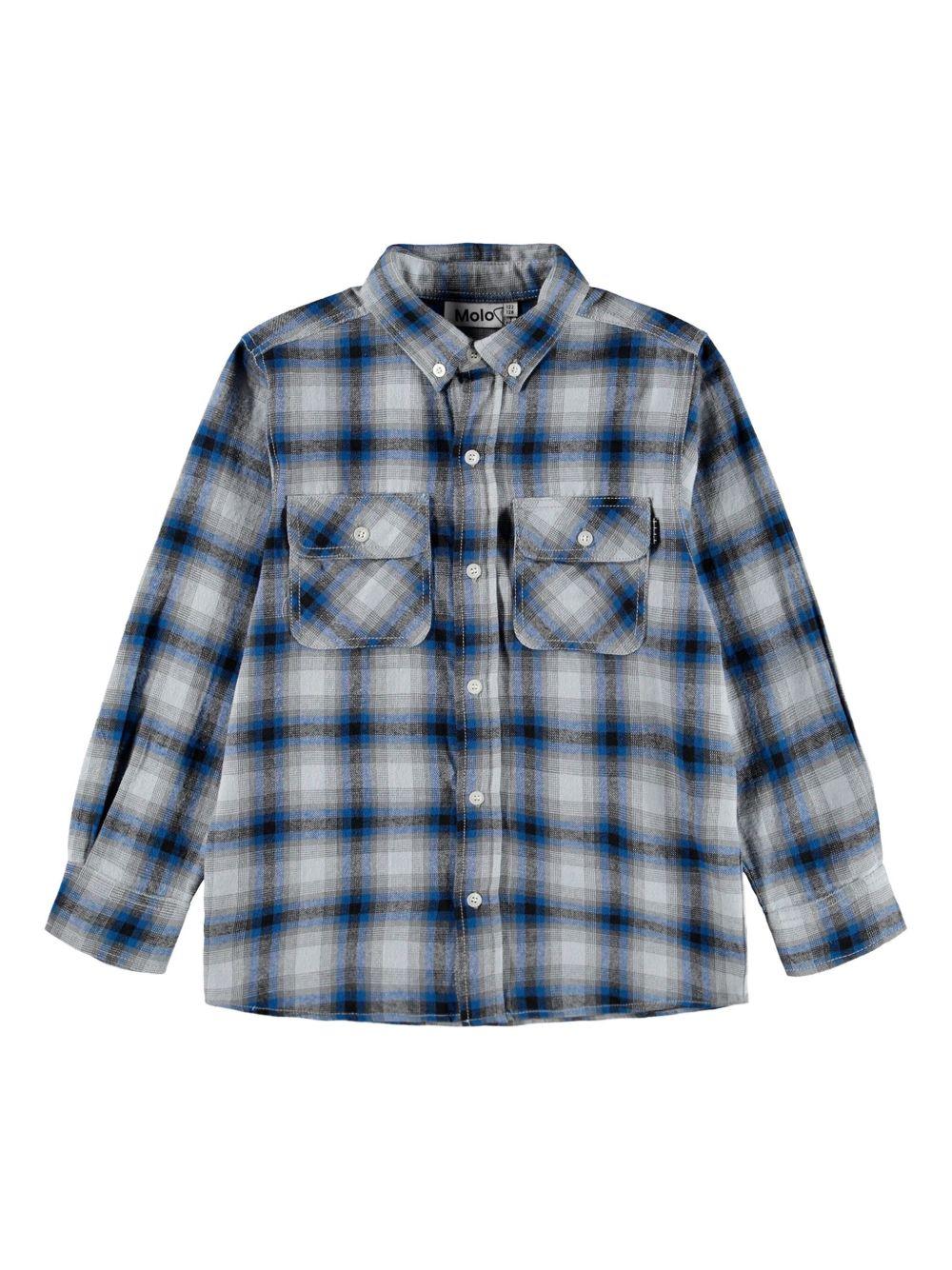Camicia per bambino Molo blu con motivo a quadri 1W25C202 5545 MOLO 