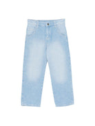 Pantaloni per bambino Emporio Armani Kids denim con logo Aquila sul retro EB000935 AF21778 MB003 EMPORIO ARMANI KIDS 