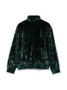 Felpa sportiva con orlo elasticizzato per bambino MC2 Saint Barth Kids verde con collo alto MRM0002 00496G MC2 ST. BARTH KIDS 