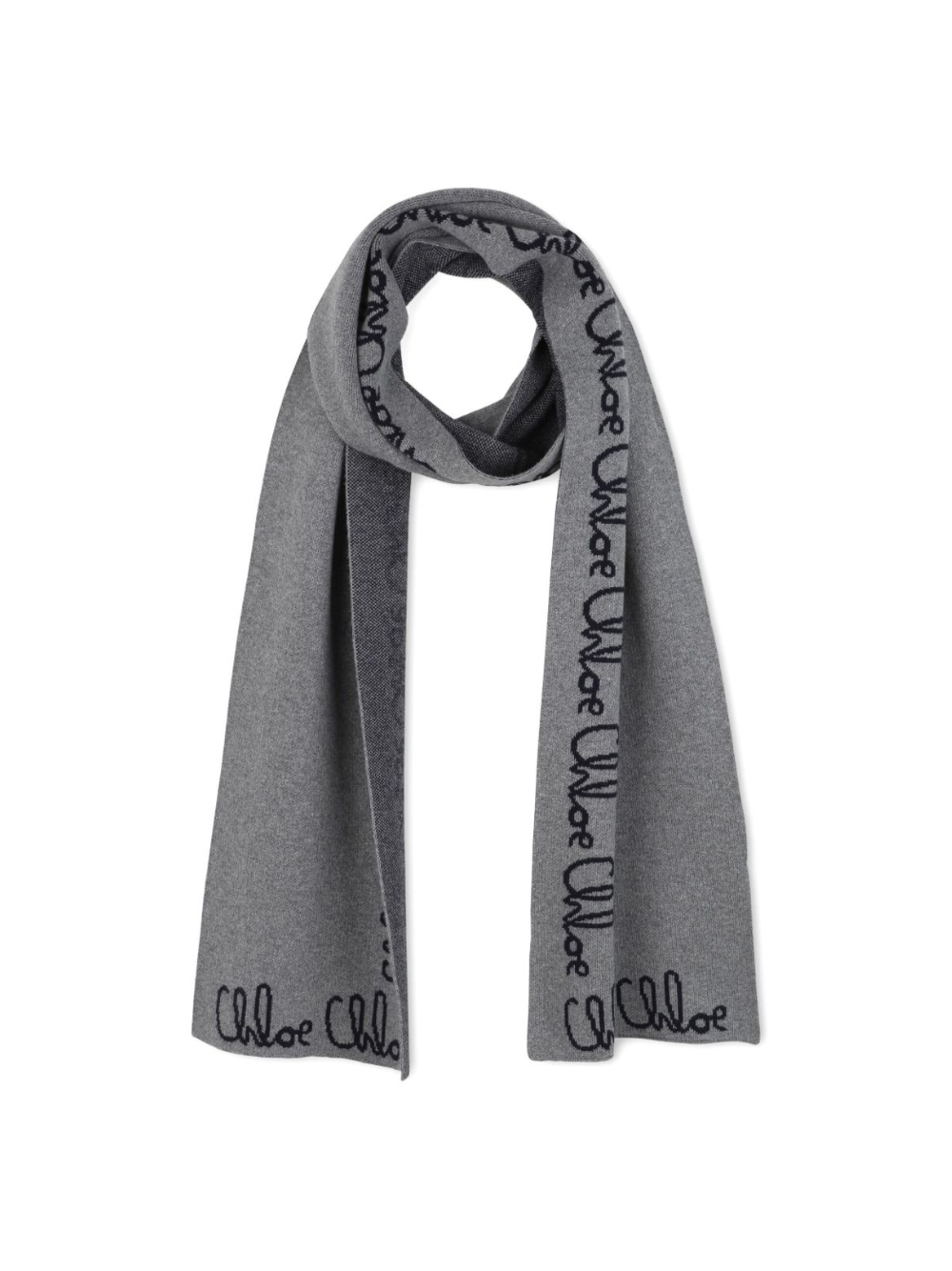 Sciarpa per bambina Chloé Kids grigia con stampa logo C20674 A46 CHLOE' KIDS 