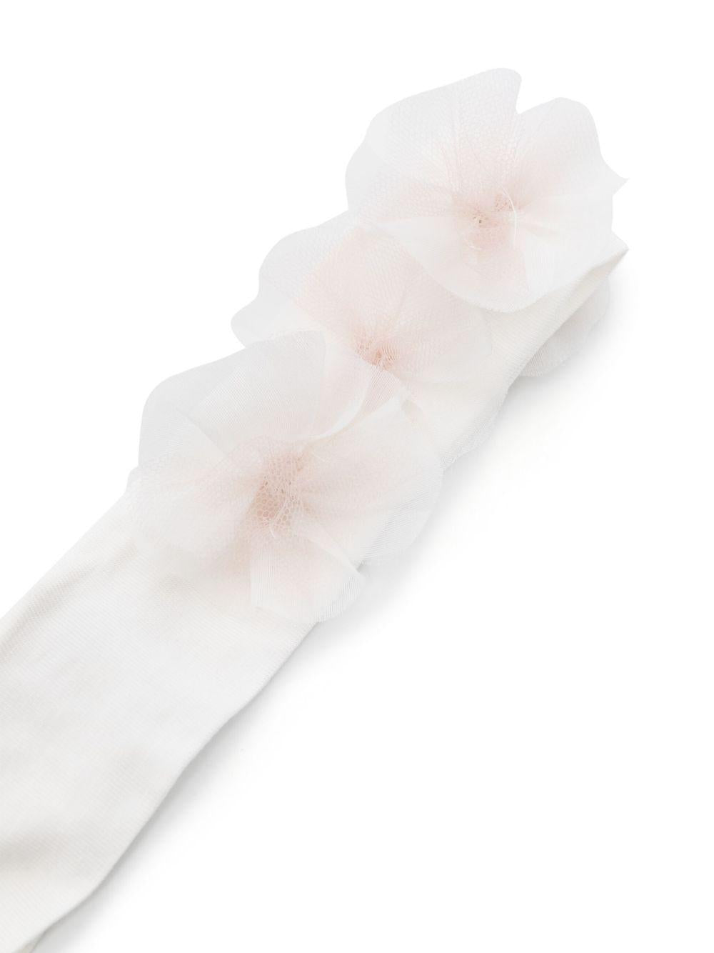 Cerchietto per bambina La Stupenderia bianco con applicazione a fiori ABFA62 PIN LA STUPENDERIA 