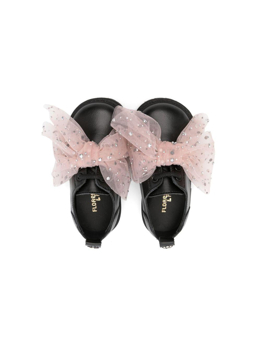 Sneakers per bambina Florens nero con fiocco rosa E7202 13W FLORENS 