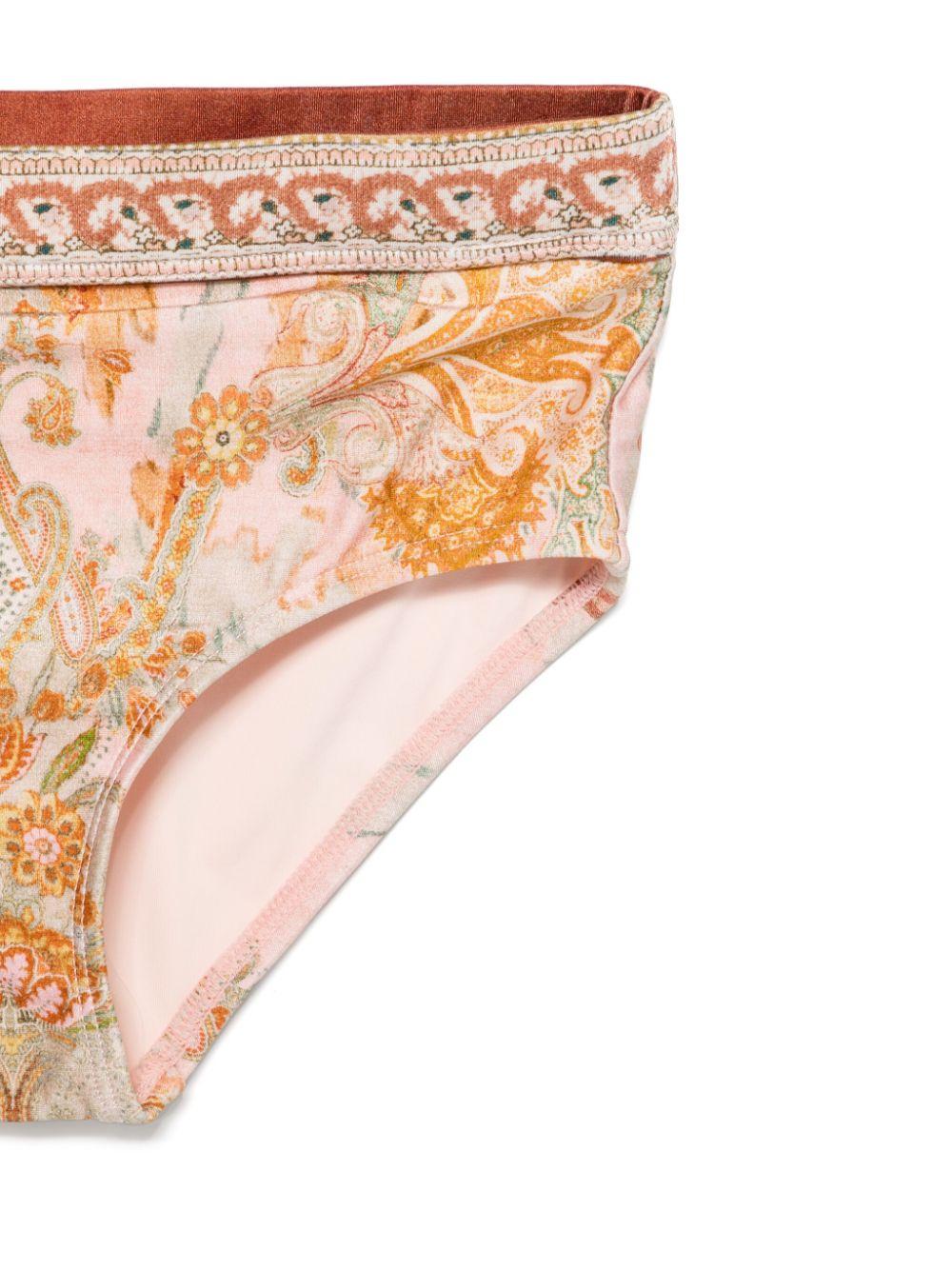 Costume completo bikini Wylie per bambina ZIMMERMANN Kids rosa con scollo a barchetta 1514WR S251 ZIMMERMANN KIDS 