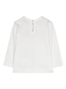 T-shirt con applicazione per neonata Monnalisa bianca con scollo rotondo 39D601 4003 0001 MONNALISA 