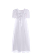 Abito per bambina Monnalisa bianco con applicazione fiori e paillettes 71G906 7910 0001 MONNALISA 