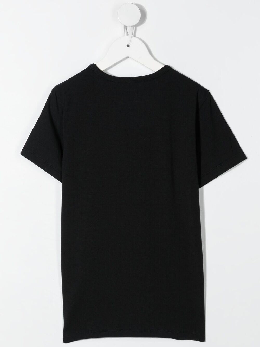 T-shirt a girocollo per bambino Mini Rodini nero con orlo dritto 1000000199 BLACK MINI RODINI 