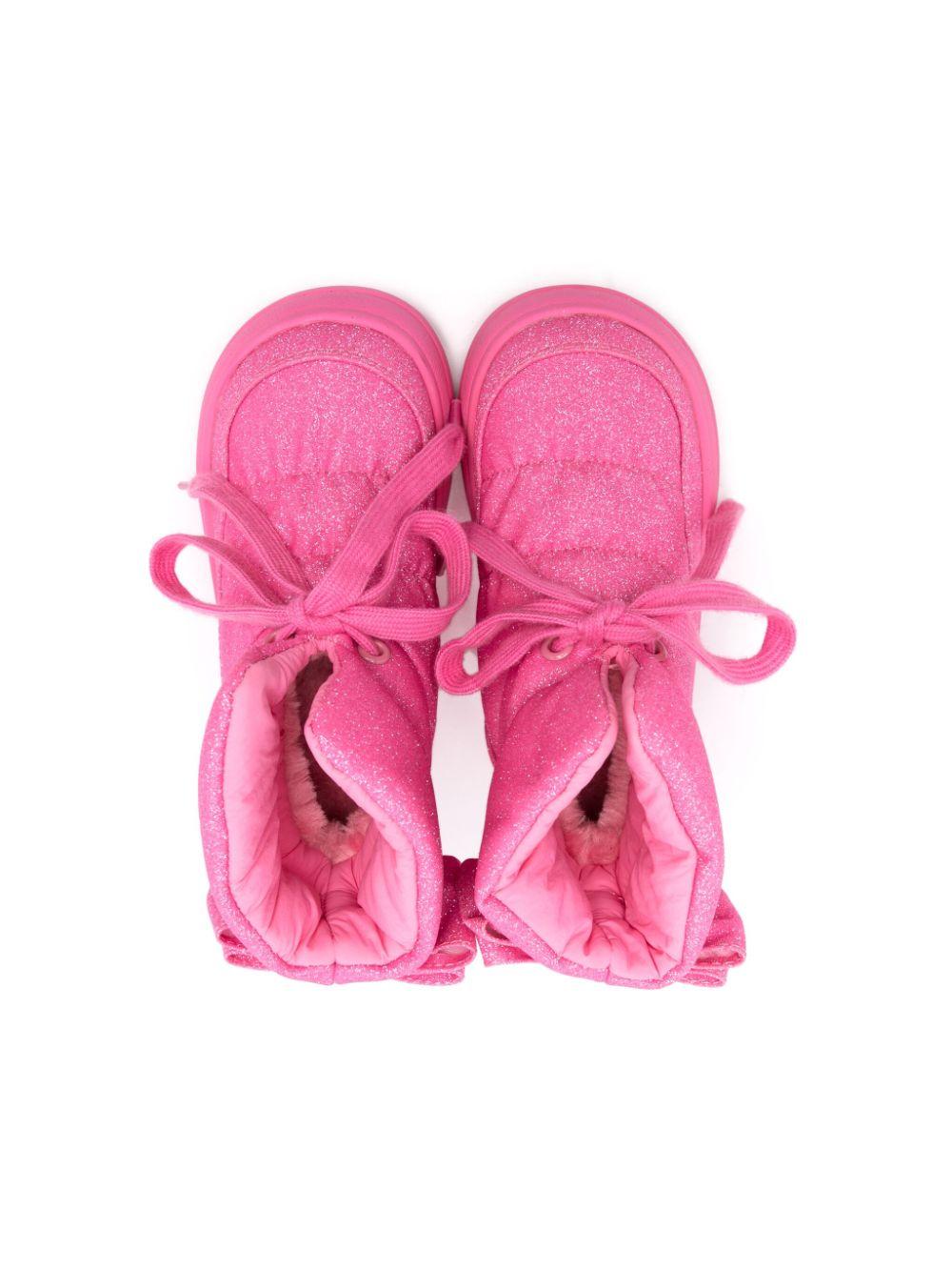 Stivali per bambina Monnalisa rosa con design imbottito con glitter 8CD012 4F07 0093 MONNALISA 