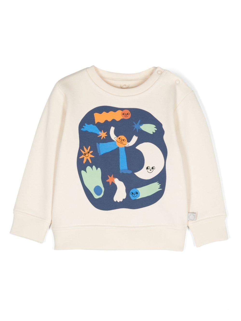Felpa per neonato Stella McCartney Kids bianco con stampa logo TV4510 Z0453 168 STELLA McCARTNEY KIDS 