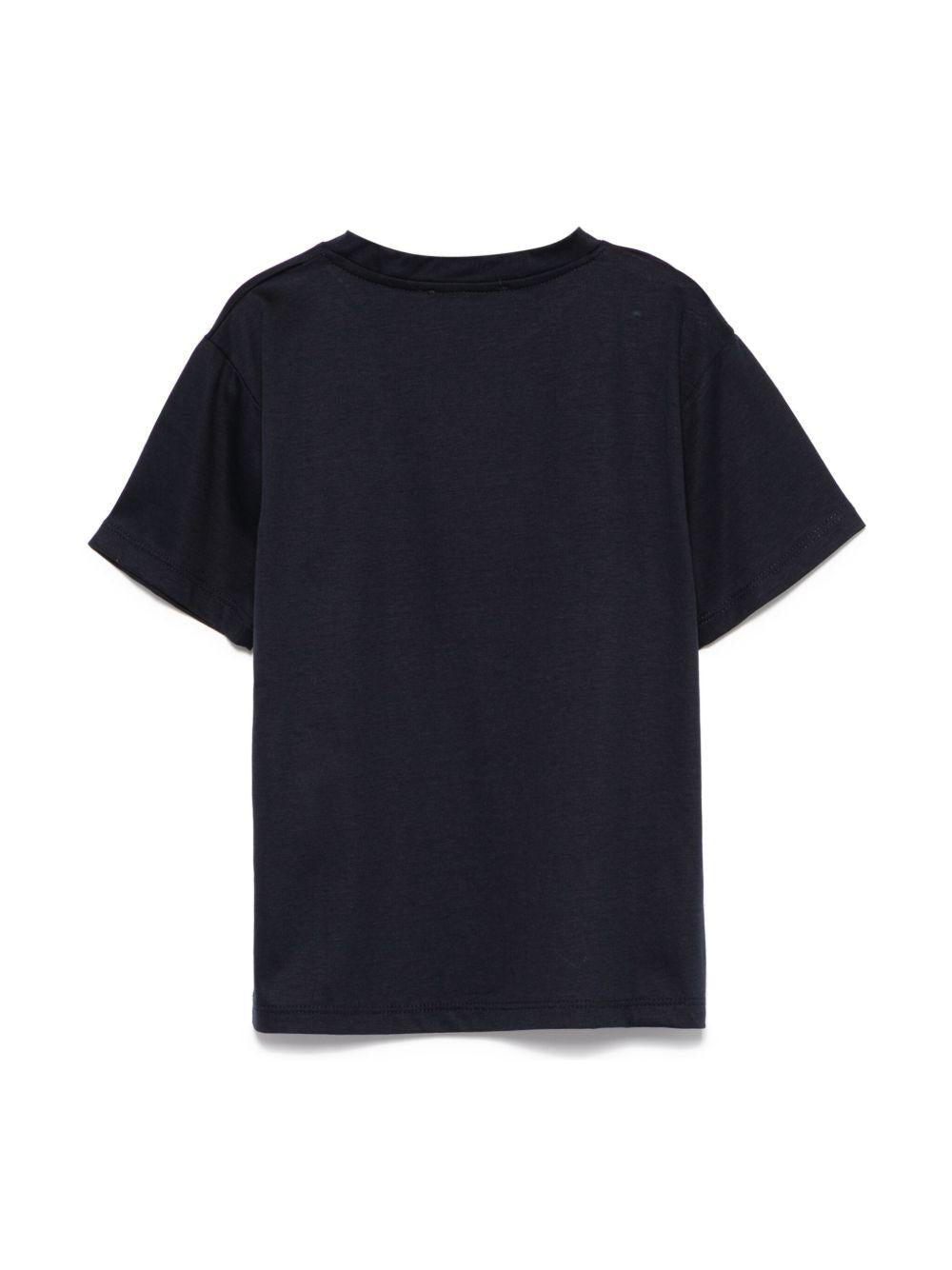 T-shirt per bambino Paolo Pecora Kids blu con logo ricamato PP3906 BLU PAOLO PECORA KIDS 