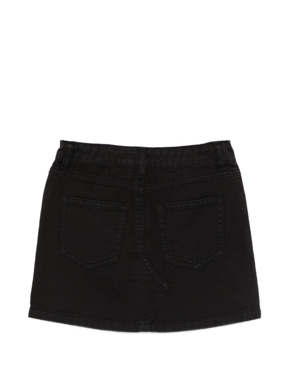 Gonna per bambina Moschino Kids nera con logo sul davanti HBJ03MLSC00 60100 MOSCHINO KIDS 