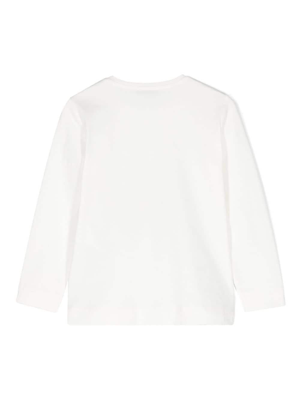 T-shirt con stampa grafica per bambina Monnalisa bianca con girocollo 11D617 4202 0001 MONNALISA 