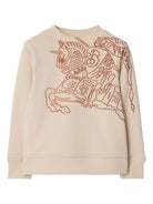 Felpa con stampa Horsebit per bambino Burberry Kids beige con orlo dritto 8096164 B8620 BURBERRY KIDS 