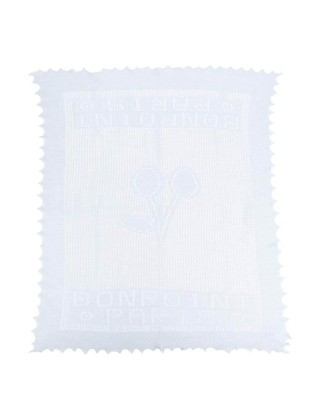 Coperta per neonato Bonpoint azzurra con logo PEHURCHALE 014 BONPOINT 