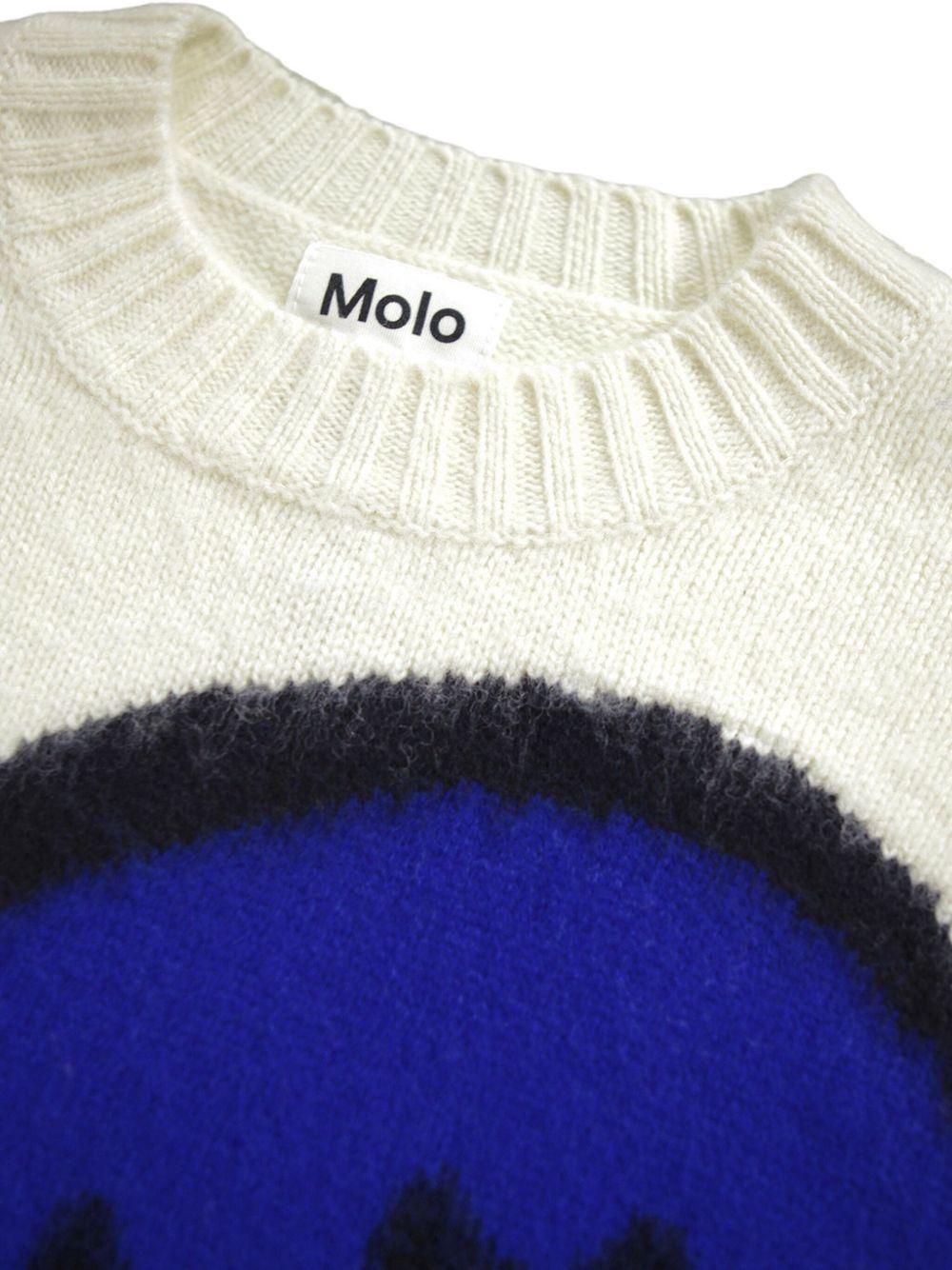 Maglione per bambino Molo bianco con stampa sul davanti 6W25K207 9639 MOLO 