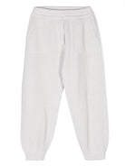 Pantaloni con fili metallici per bambina Brunello Cucinelli Kids beige con stile pull-on BBVM71499 CH353 BRUNELLO CUCINELLI KIDS 