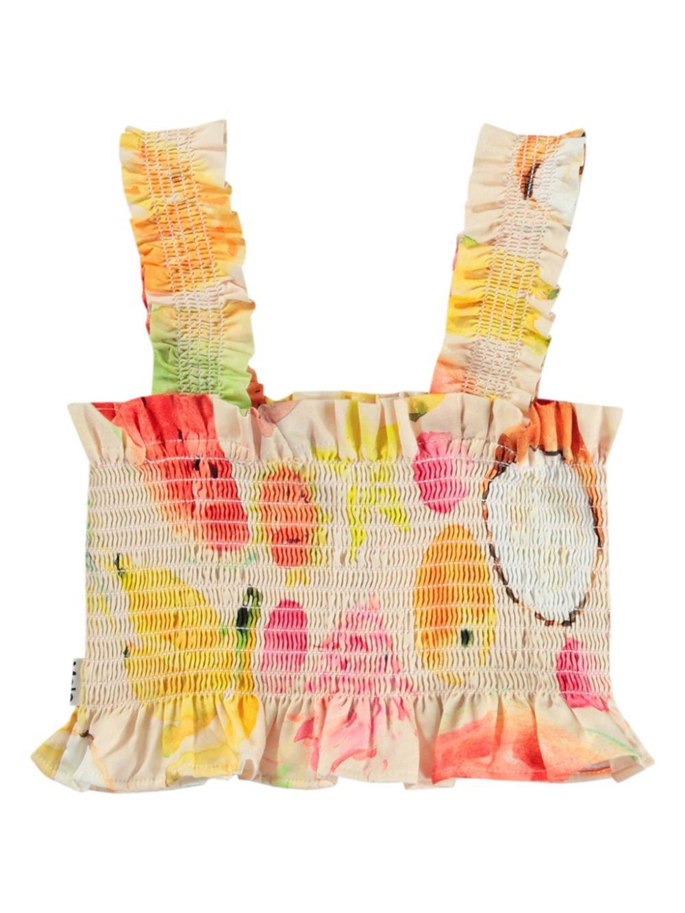 Top per bambina Molo Rolfia beige con stampa grafica all-over 2S25C402 9259 MOLO 