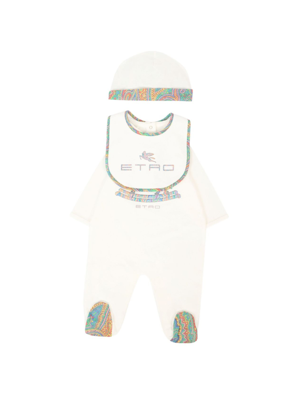 Tutina per neonati ETRO Kids bianca con motivo Pegaso GXB560 Z3186 101MC ETRO KIDS 