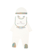 Tutina per neonati ETRO Kids bianca con motivo Pegaso GXB560 Z3186 101MC ETRO KIDS 
