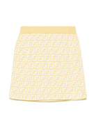 Gonna in maglia per bambina Fendi Kids giallo con monogramma FF all-over JFG201 AQUH F1R4R FENDI KIDS 