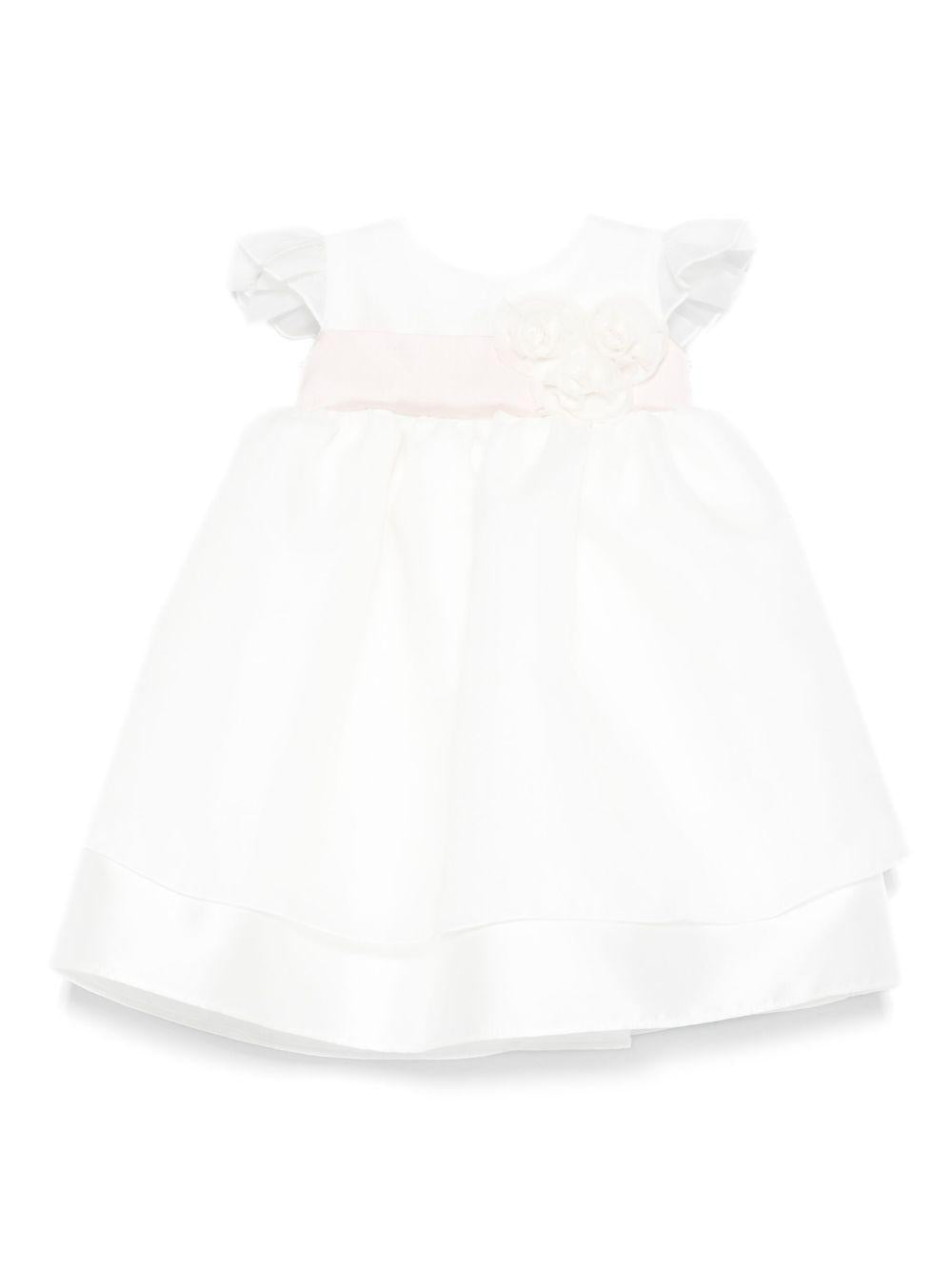 Abito per neonata La Stupenderia bianco con dettaglio fiore CCAB65 S63 LA STUPENDERIA 