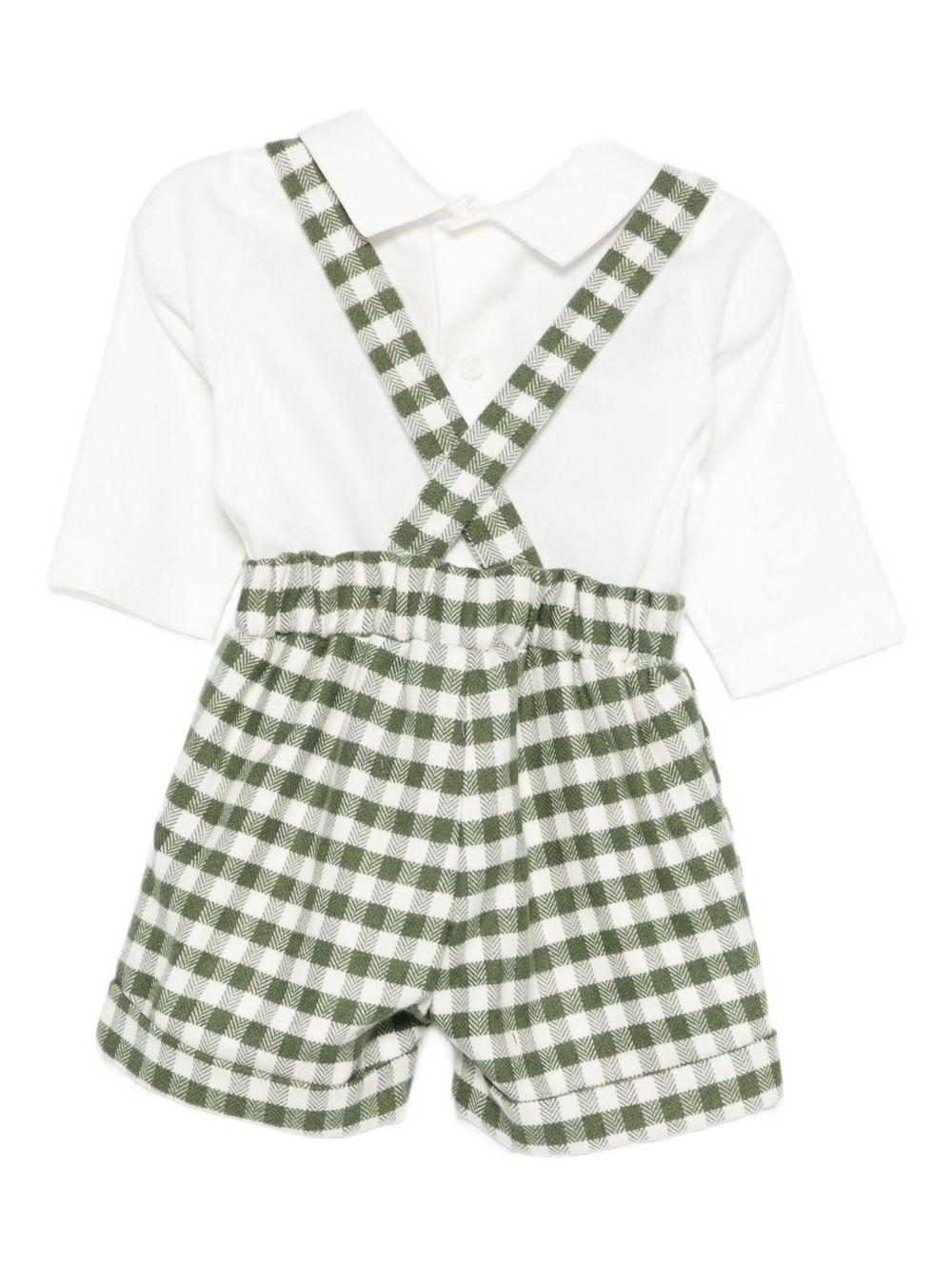 Set camicia e salopette per neonato La Stupenderia multicolore con motivo a quadri 1TBCT15 Y07B01 LA STUPENDERIA 