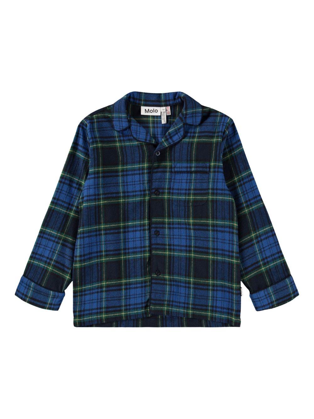 Pigiama Lex per bambino Molo blu con motivo a quadri 6W25R504 5979 MOLO 