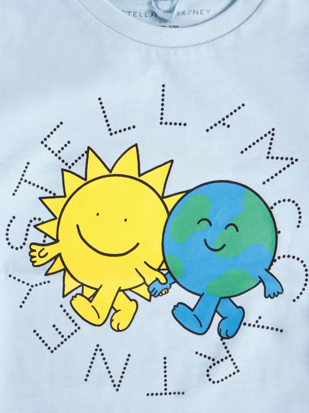 T-shirt per neonata Stella McCartney Kids azzurro con stampa grafica TX8531 Z0434 60R STELLA McCARTNEY KIDS 