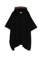 Poncho per bambina Fendi Kids nero con cappuccio con motivo FF JUQ068 AVGC F0QA1 FENDI KIDS 