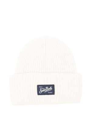 Berretto per bambino MC2 Saint Barth Kids bianco con toppa con logo