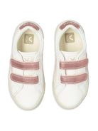 Sneakers per bambina Veja Kids bianche con chiusura frontale a strappo SV0520604 EXTRA WHITE PETALE NACRE VEJA KIDS 