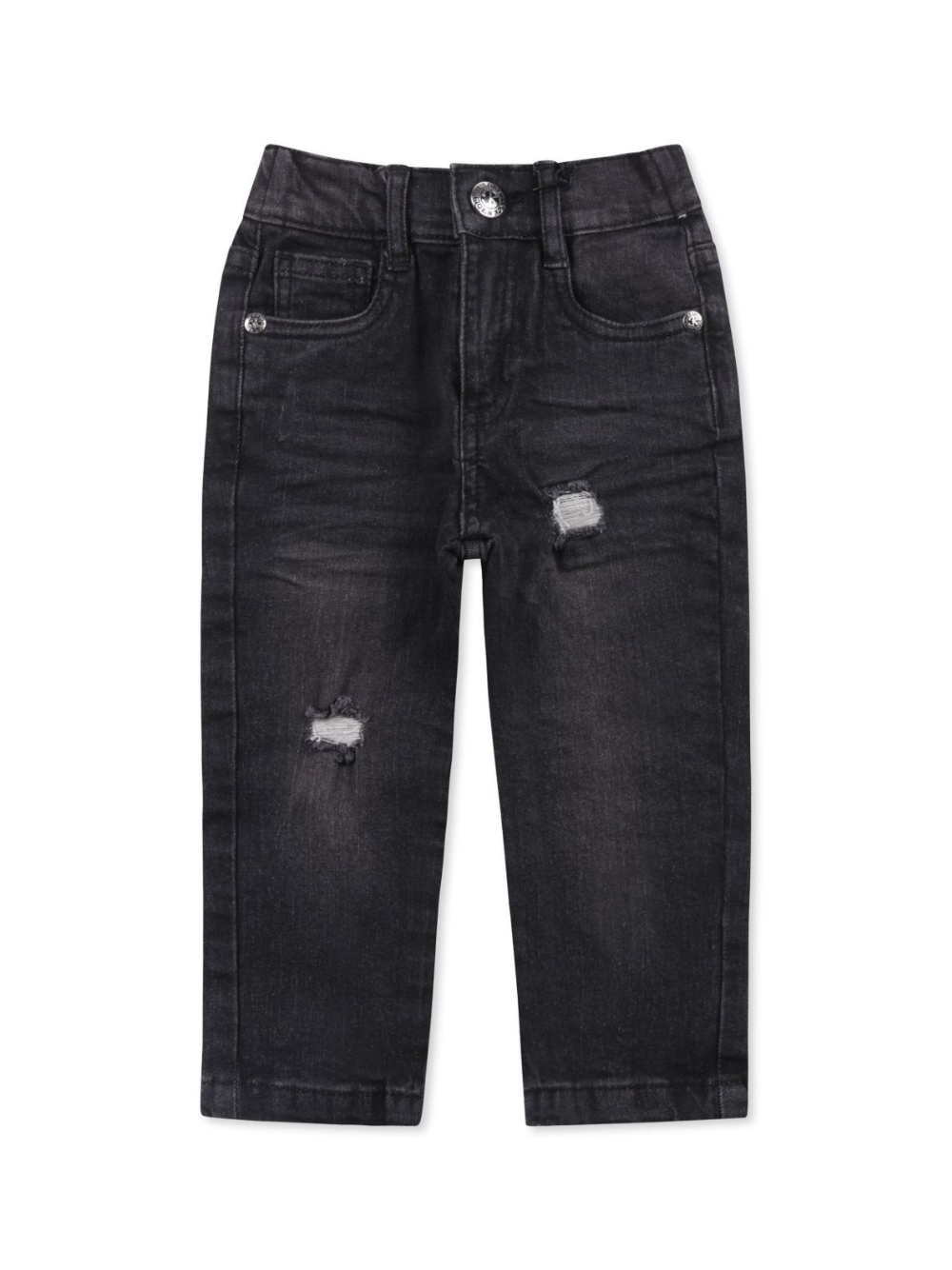 Jeans dritti per neonato John Richmond Junior nero con design a cinque tasche RIP25065JE DENIM BLACK JOHN RICHMOND JUNIOR 