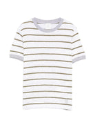 T-shirt per bambino Eleventy Kids bianca con motivo a righe EY8P61 J0551 100VE ELEVENTY KIDS 