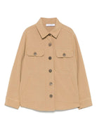 Camicia con tasche per bambino Paolo Pecora Kids marrone con colletto classico PP4067 BEIGE PAOLO PECORA KIDS 