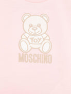 T-shirt Teddy Bear per neonata Moschino Kids rosa con ricamo frontale MPM047LAA23 50209 MOSCHINO KIDS 