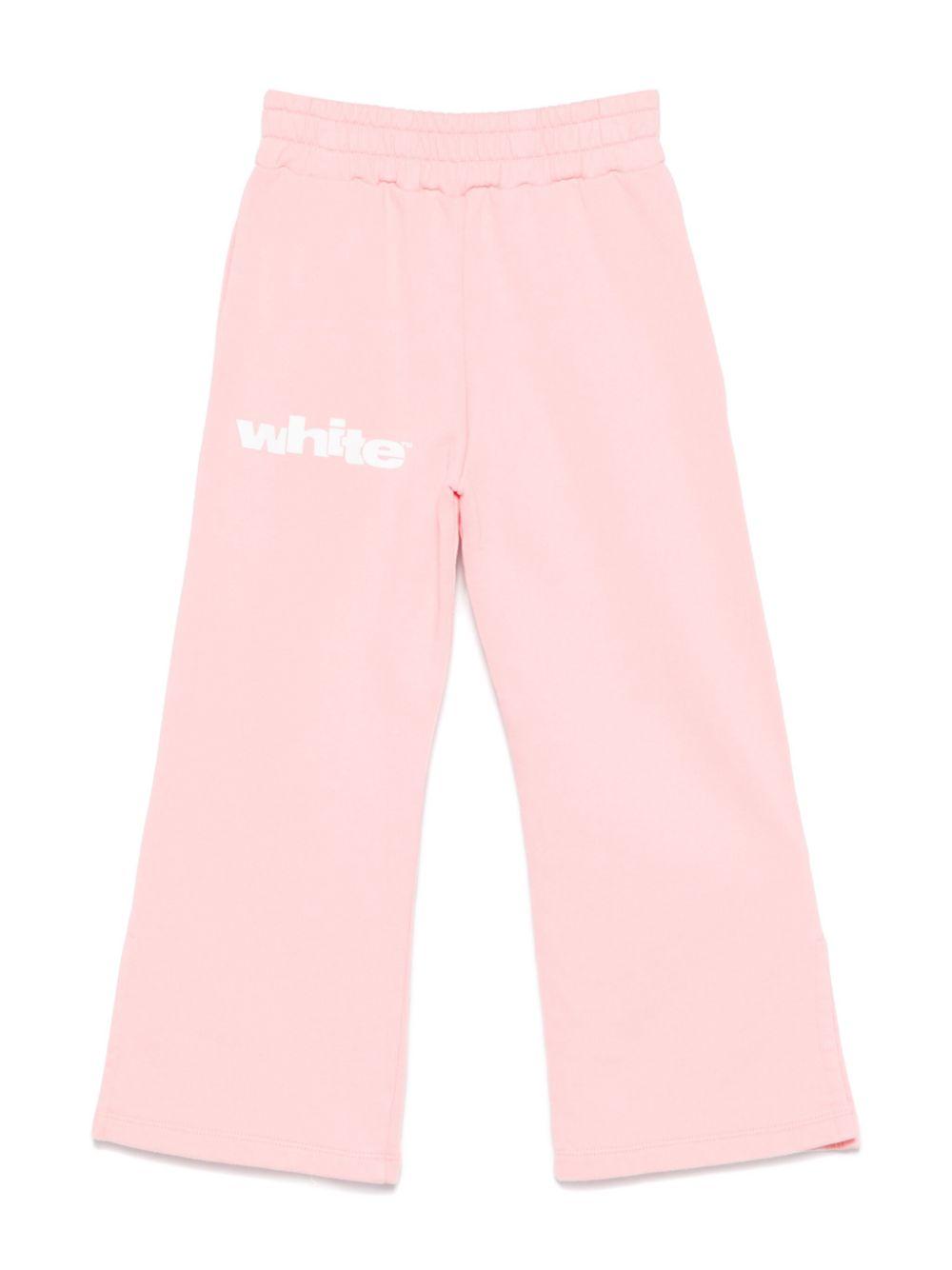 Pantaloni da tuta grafici per bambina Off-White Kids rosa con due tasche laterali OGCH00AS25FLE001 3001 OFF WHITE KIDS 