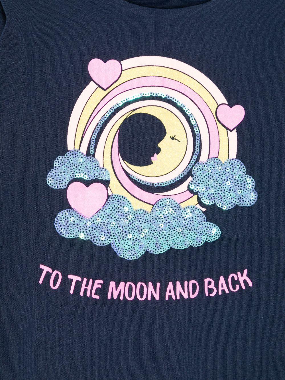 T-shirt per bambina Billieblush blu con ricamo con paillettes U21609 85T BILLIEBLUSH 